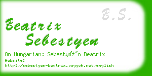beatrix sebestyen business card